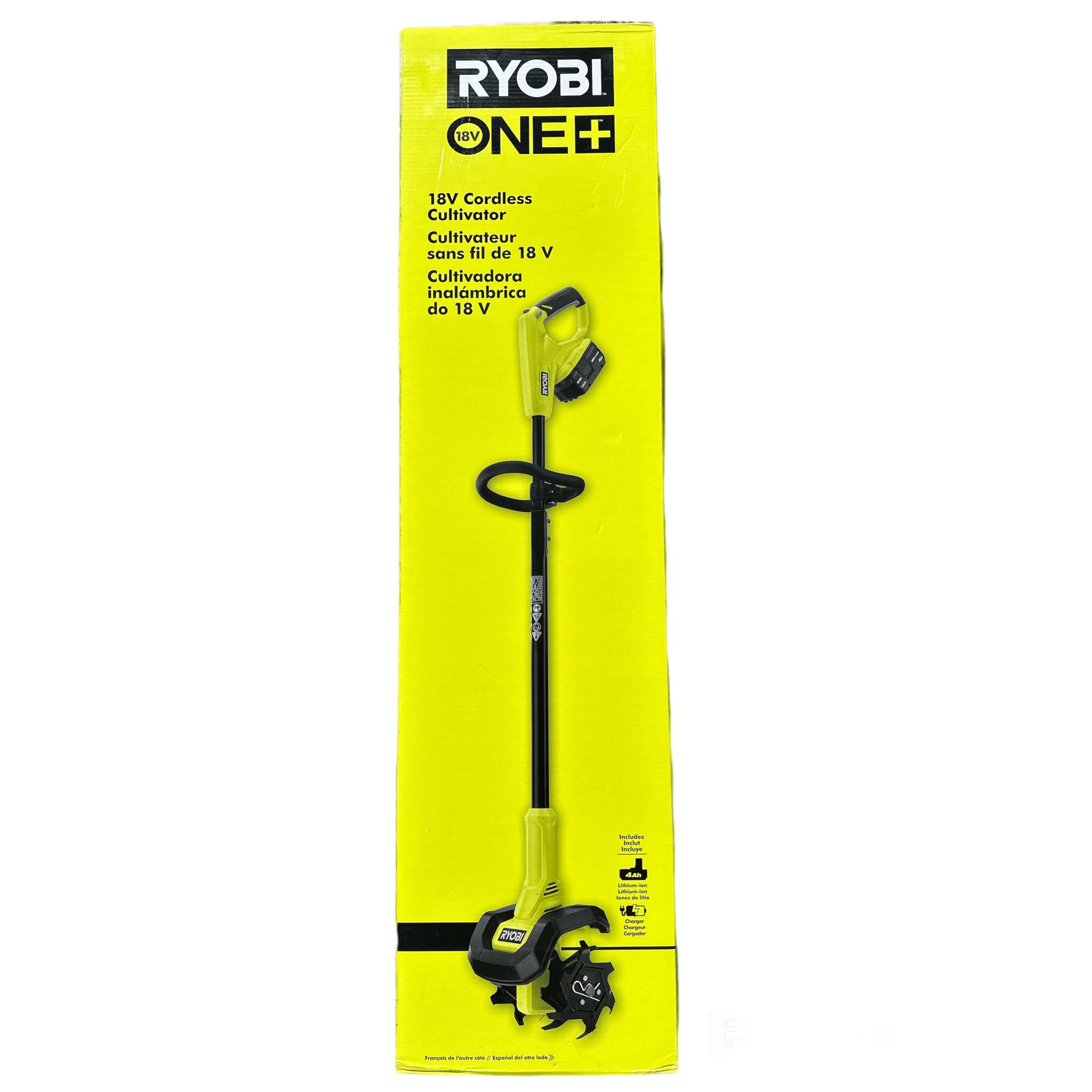 Ryobi ONE+ 18V 8 in. Cordless Cultivator with 4.0 Ah Battery and Charger