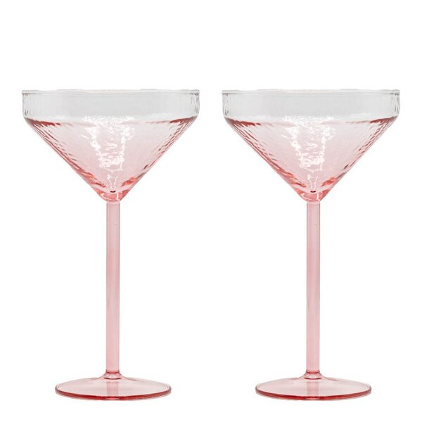 Claude cocktailglass 25 cl 2 stk rosa