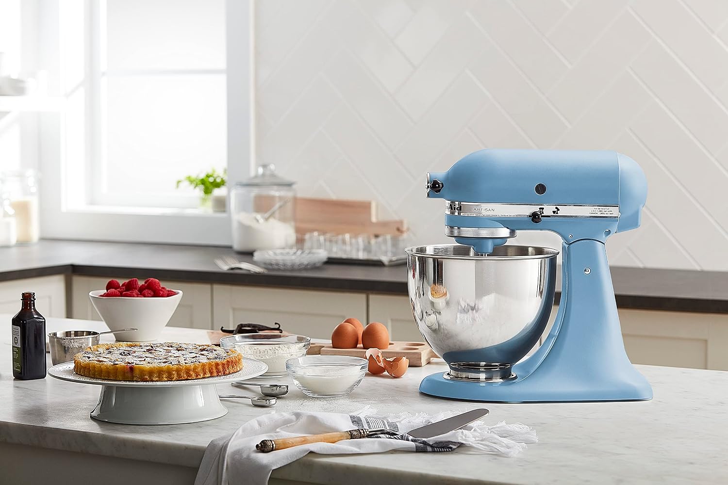 KitchenAid Artisan, 5-Qt Tilt Head Stand Mixer, KSM150PS, Blue Velvet