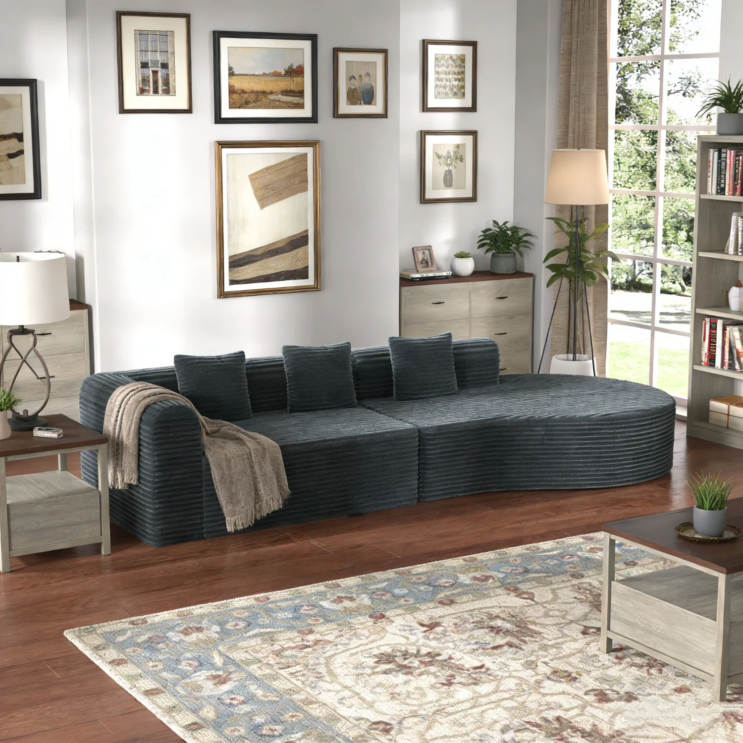 AECOJOY 134’’ Modern Sectional Couches 1400LBS Oversized L-Shaped Curved Sofa