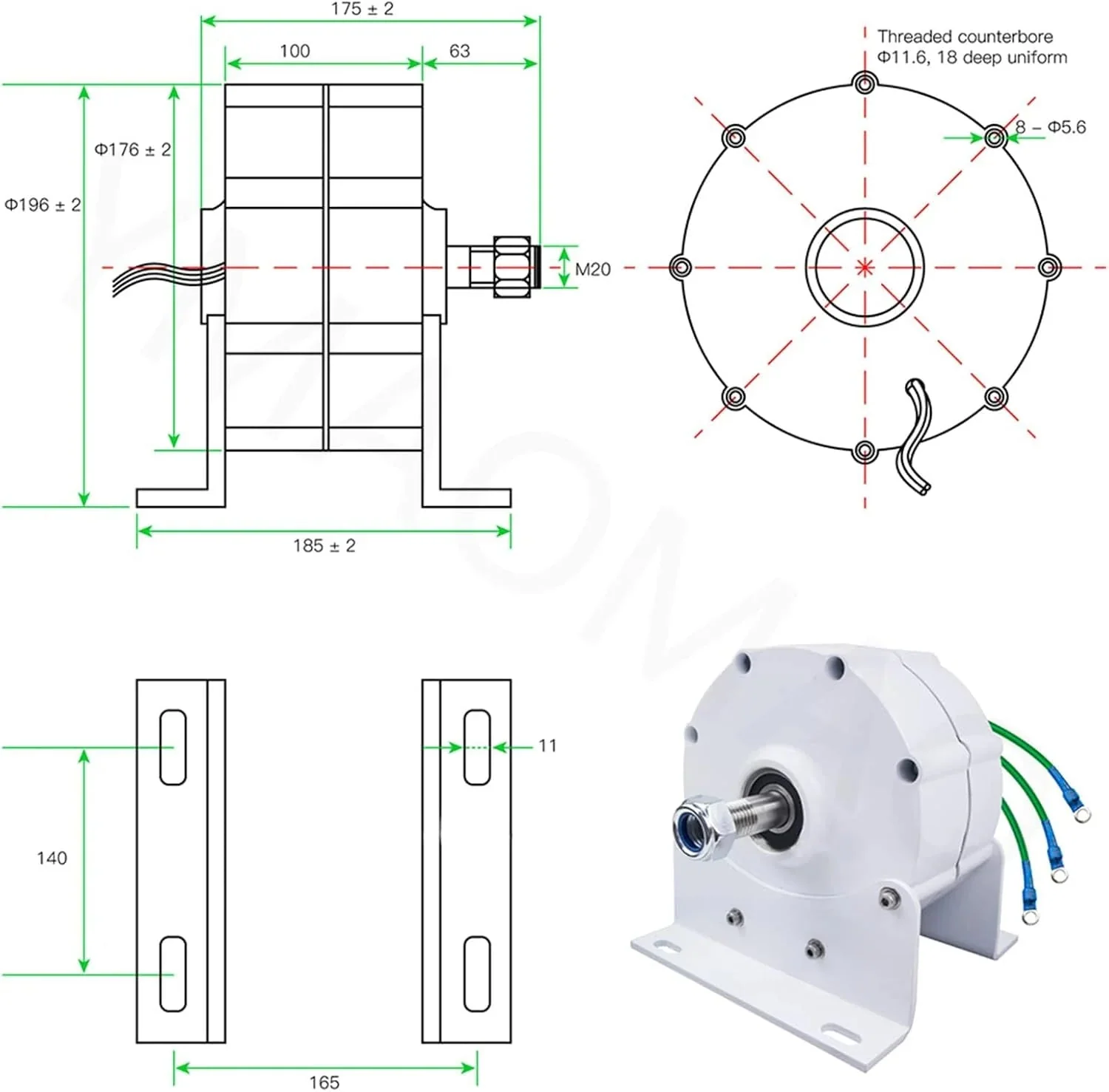 12000W Low Rpm Permanent Magnet Generator 12V 24V 48V 120V 220V Free Energy Gearless Permanent Magnet Generator Motor DIY for Wind Turbine w
