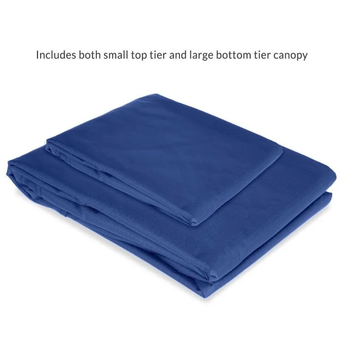 Garden Winds Custom Fit Replacement Canopy Top Cover Compatible with The Coleman 2000004407, 2000035727 13 x 13 Two Tiered Tent Eaved Shelter - Upgraded Performance RIPLOCK 350 Fabric - True Navy