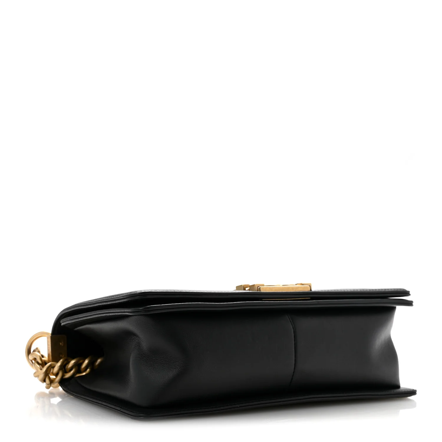 Lambskin Quilted Medium Boy Flap Black