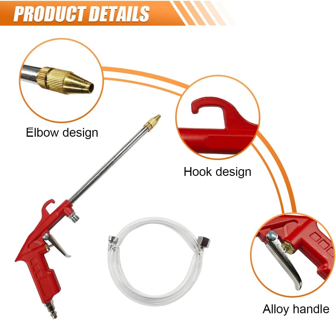 Car Air Engine Cleaning Spray Gun, High Pressure Air Nozzle Blow Gun with 4Ft Hose, Pneumatic Dust Cleaner Sprayer Tool, Siphon Vehicle Engine Bay Wash Spray Kit(Straight)