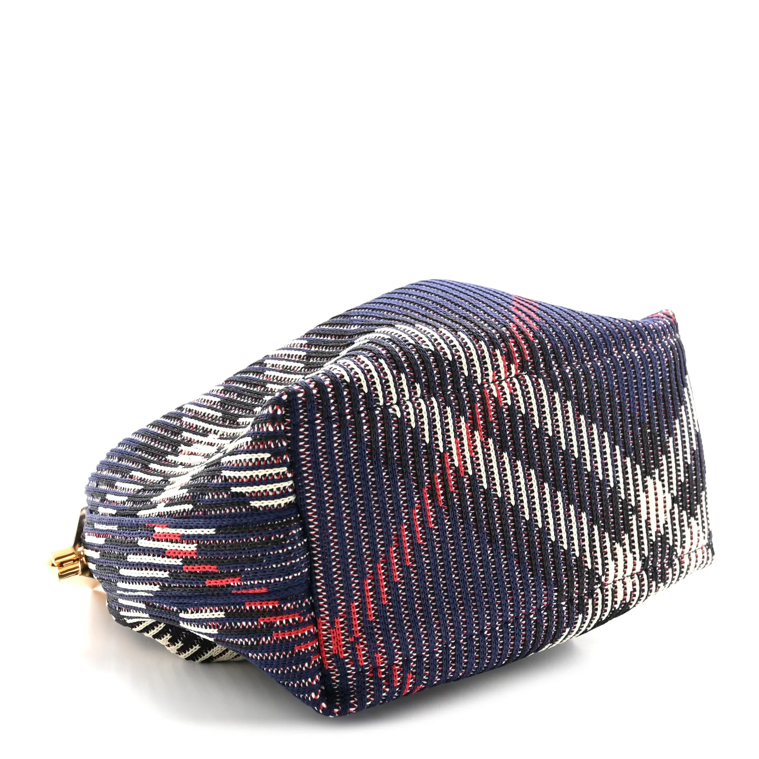 Canvas Knitted Check Mini Peg Duffle Bag Marine