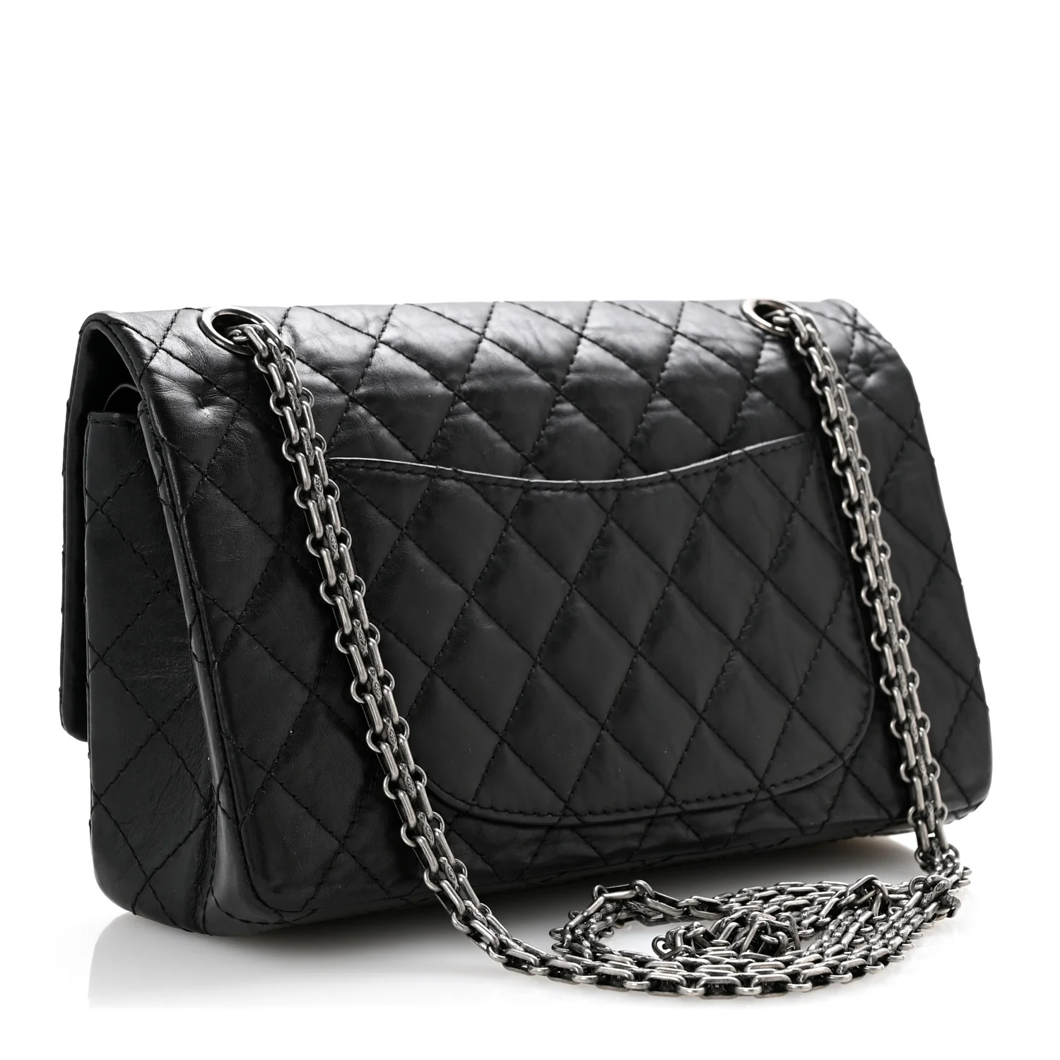 Aged Calfskin Quilted 2.55 Reissue 225 Flap Black