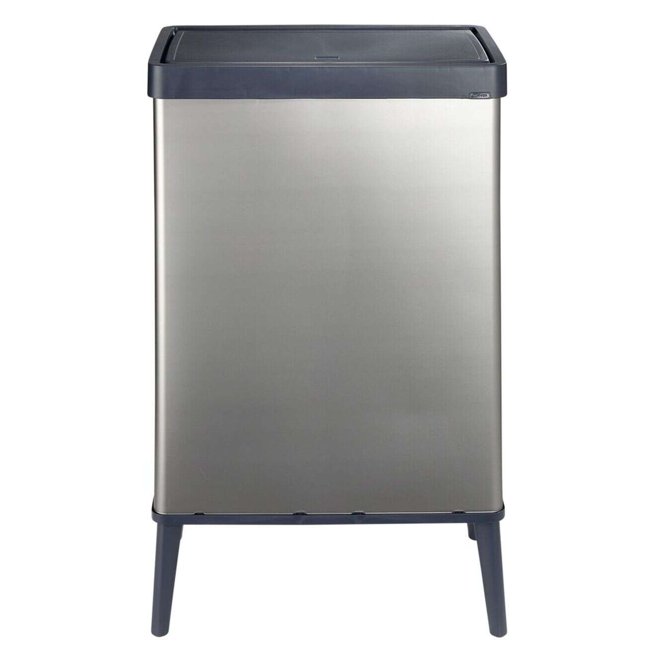 Poubelle haute rectangulaire 54L sur pieds couvercle push 43,5x26,5xH69cm