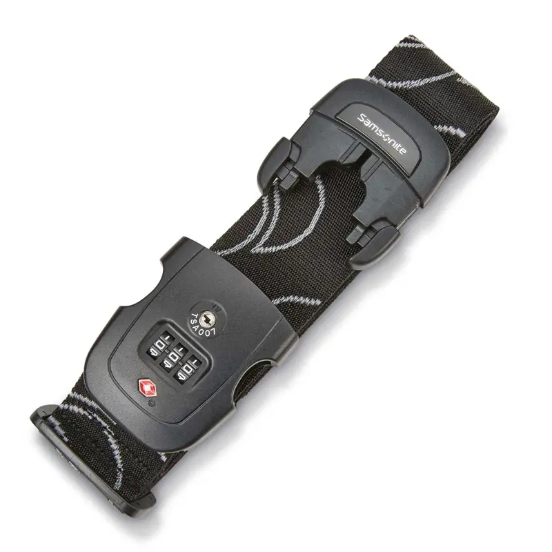Black 3 Dial Travel Sentry Combination Luggage Strap Luggage Accessories | 2580-UMISN - SAMSONITE OUTLET