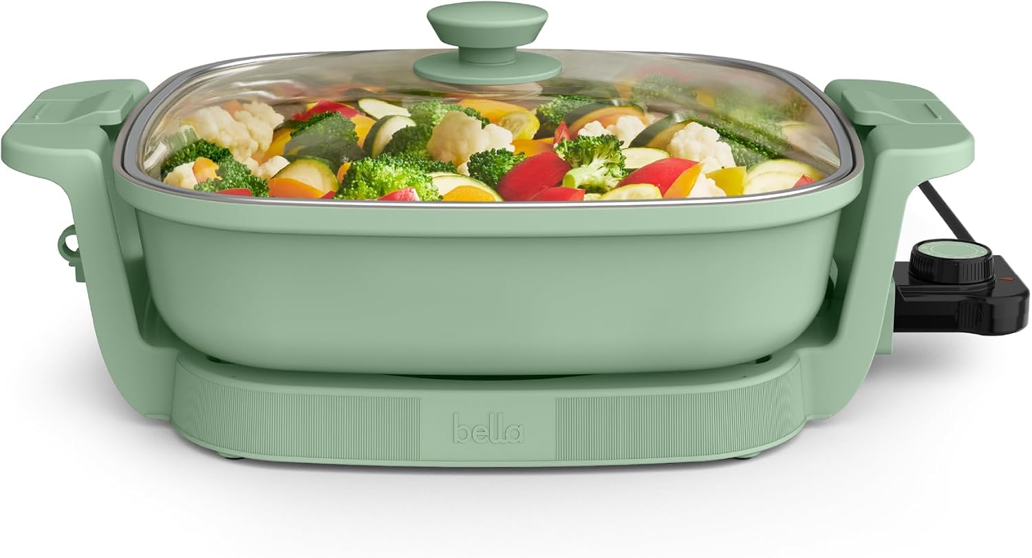 bella Fits-Anywhere™ SAUTE Make & Take Skillet, Non-Toxic, Ceramic, Oatmilk