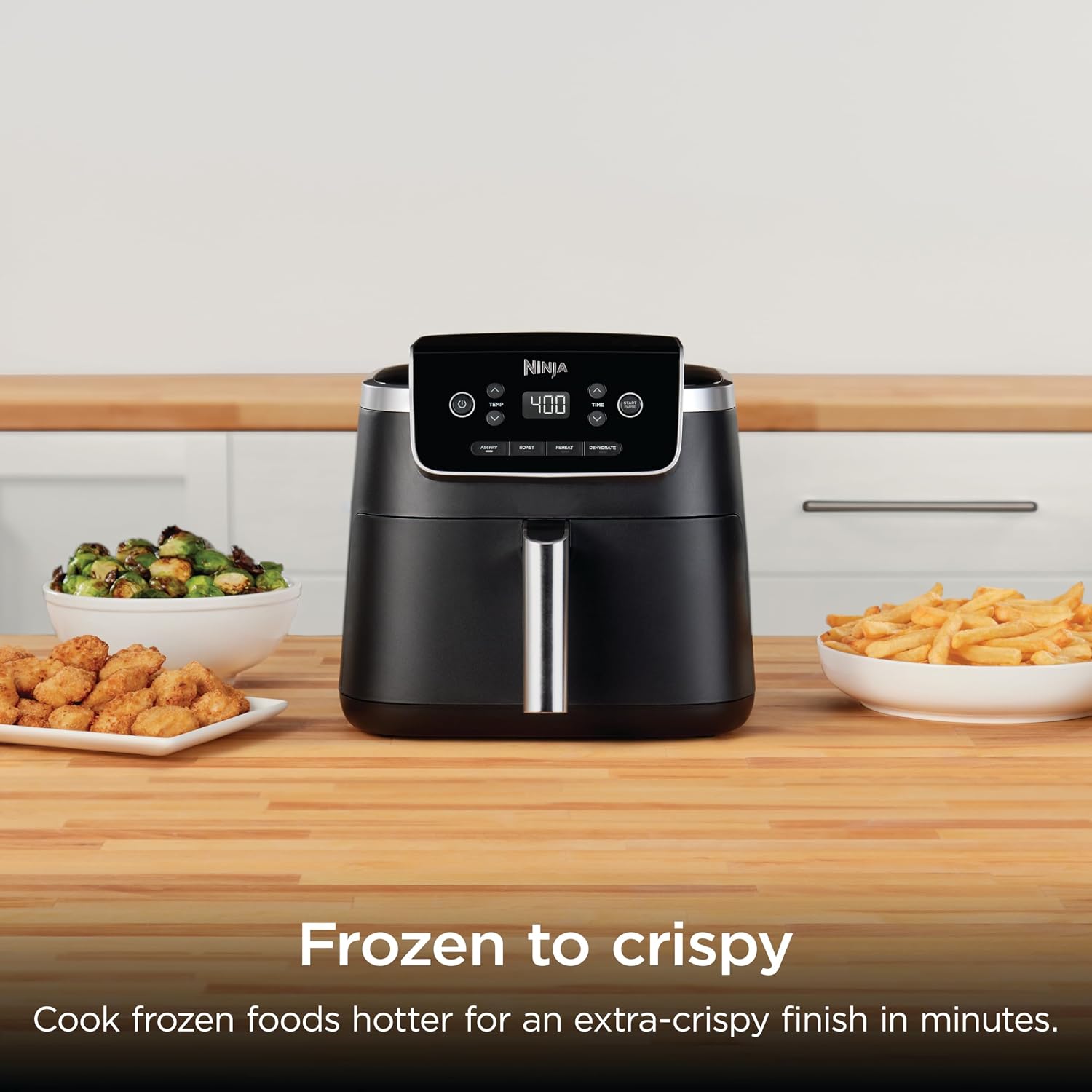 Ninja Air Fryer Pro, 5 Qt, 4-in-1, Gray, AF141| Air fry, roast, reheat, dehydrate, 1750W, 400F max, Fits 4 lbs fries, Nonstick basket, Dishwasher-safe