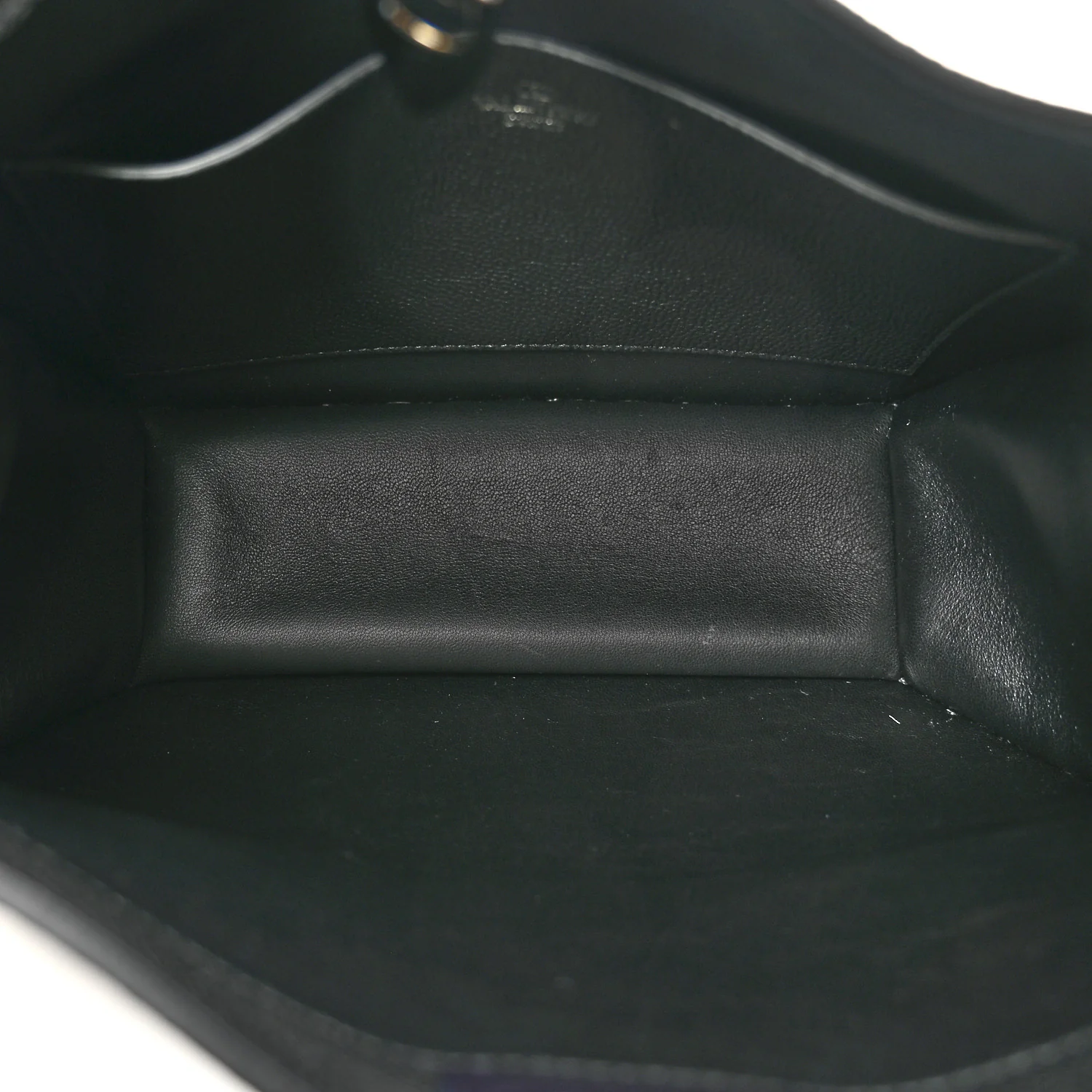 Grained Calfskin Rockstud Hobo Shoulder Bag Black