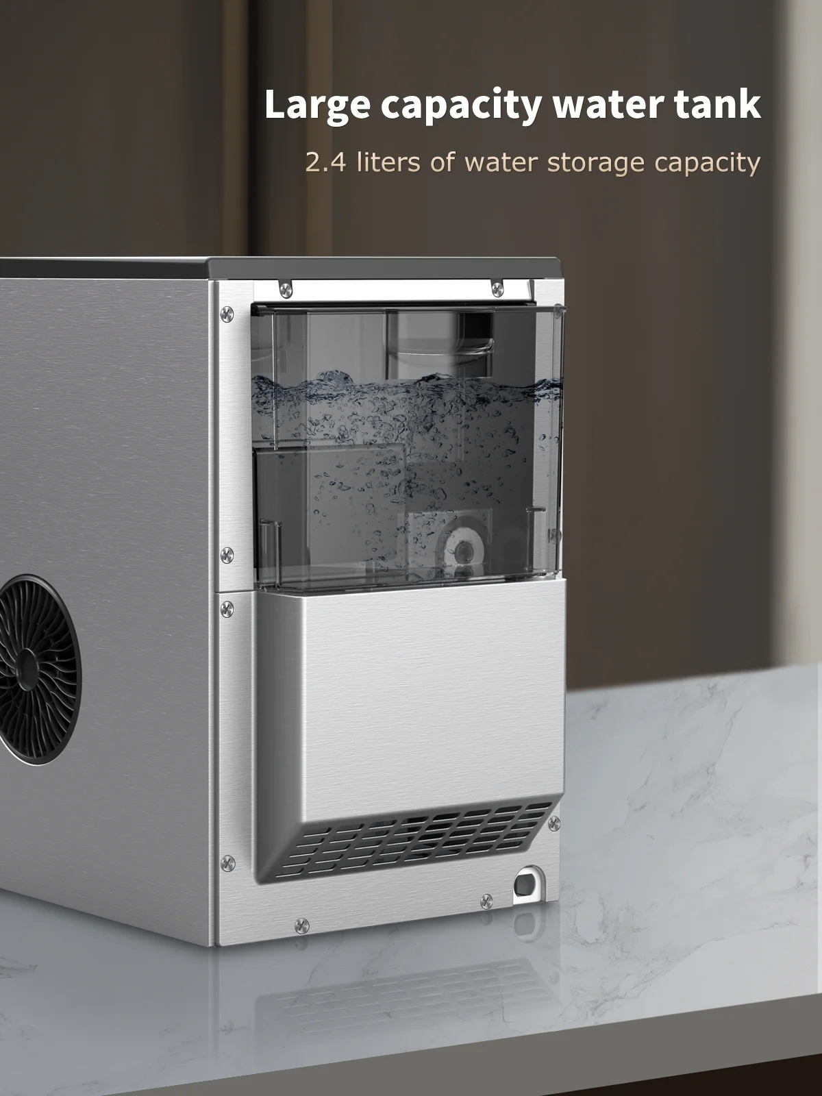 44lb Self-Dispensing Nugget Ice Maker Machine with Top Loading Water Reservoir - Image 4