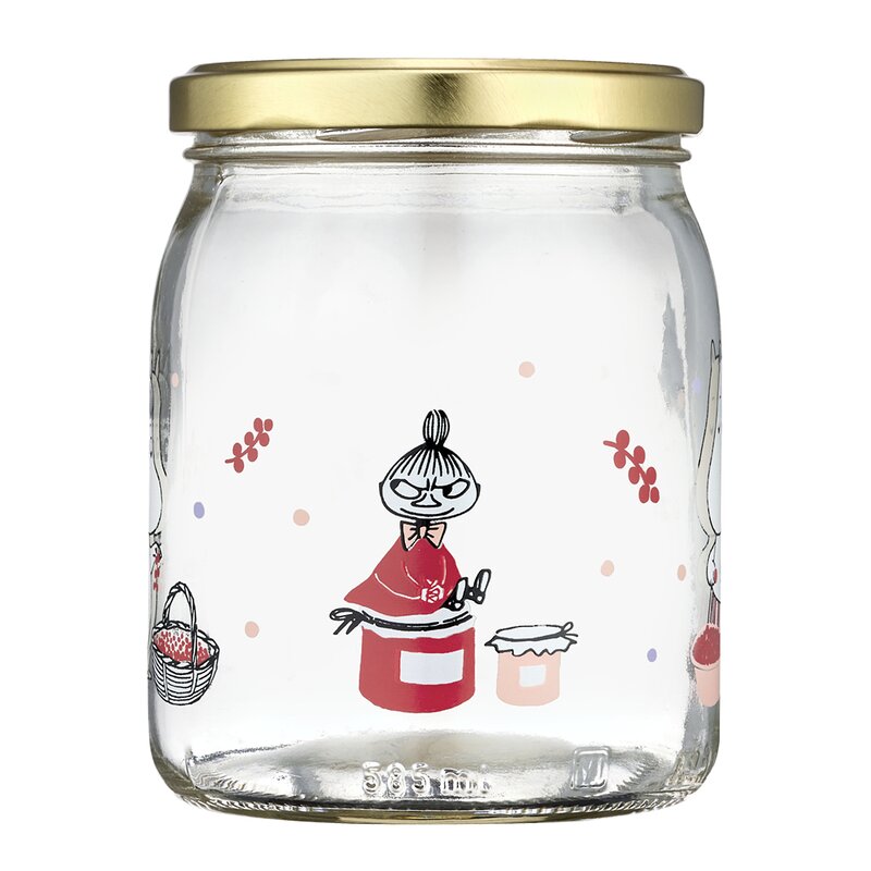 Mummi glasskrukke og 4 klistremerker 0,5L bær