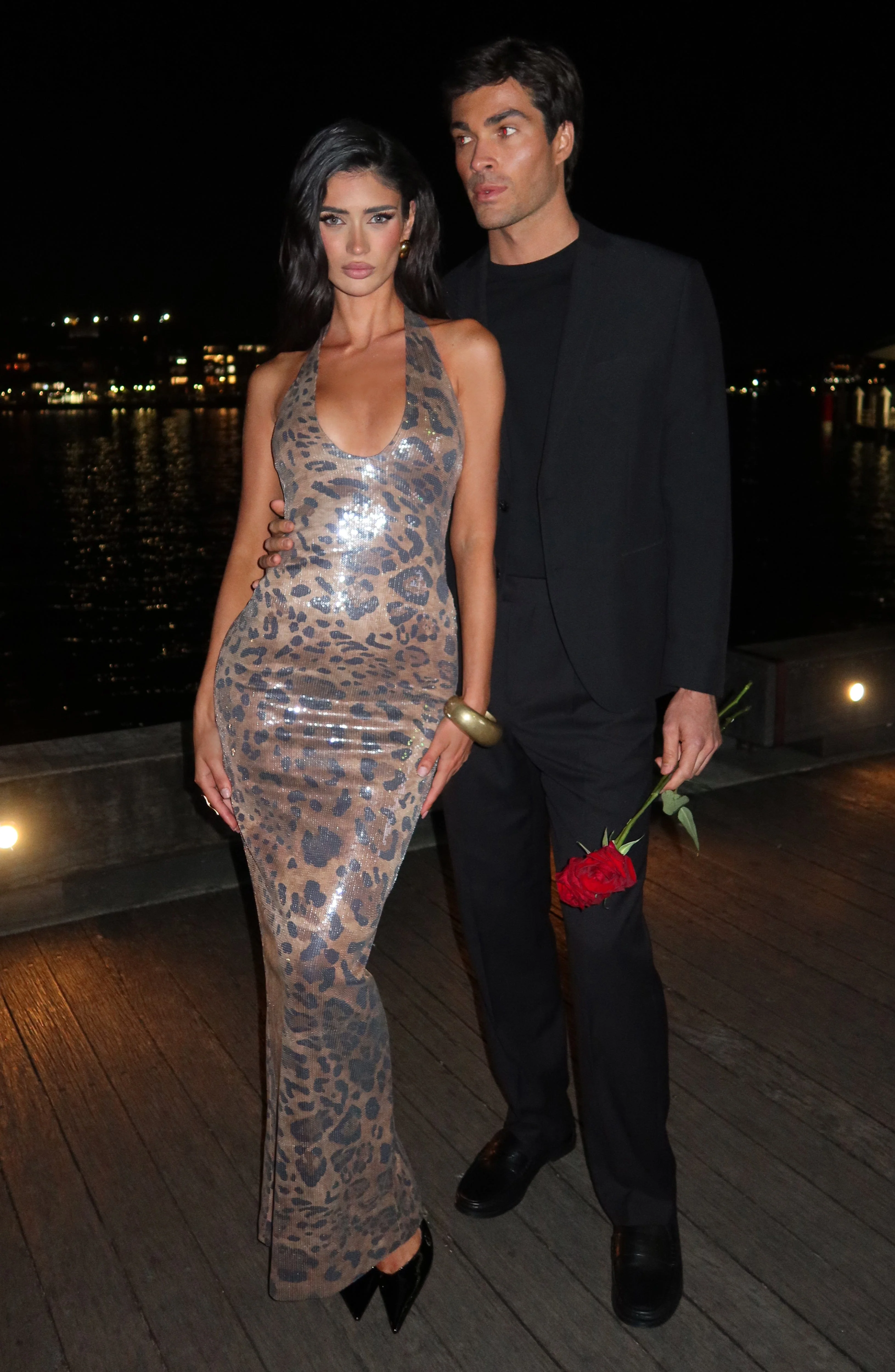 Morena Maxi Dress - Sequin Leopard Print