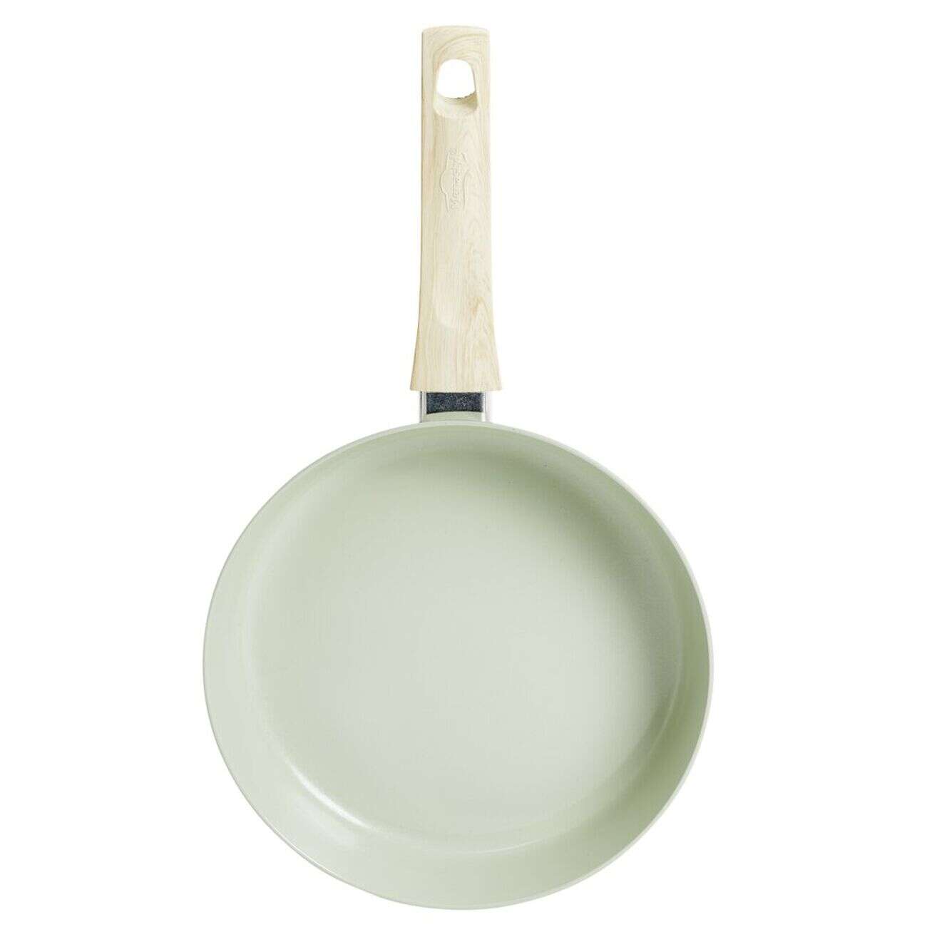 Poêle poignée effet bois aluminium et céramique vert Ø24cm