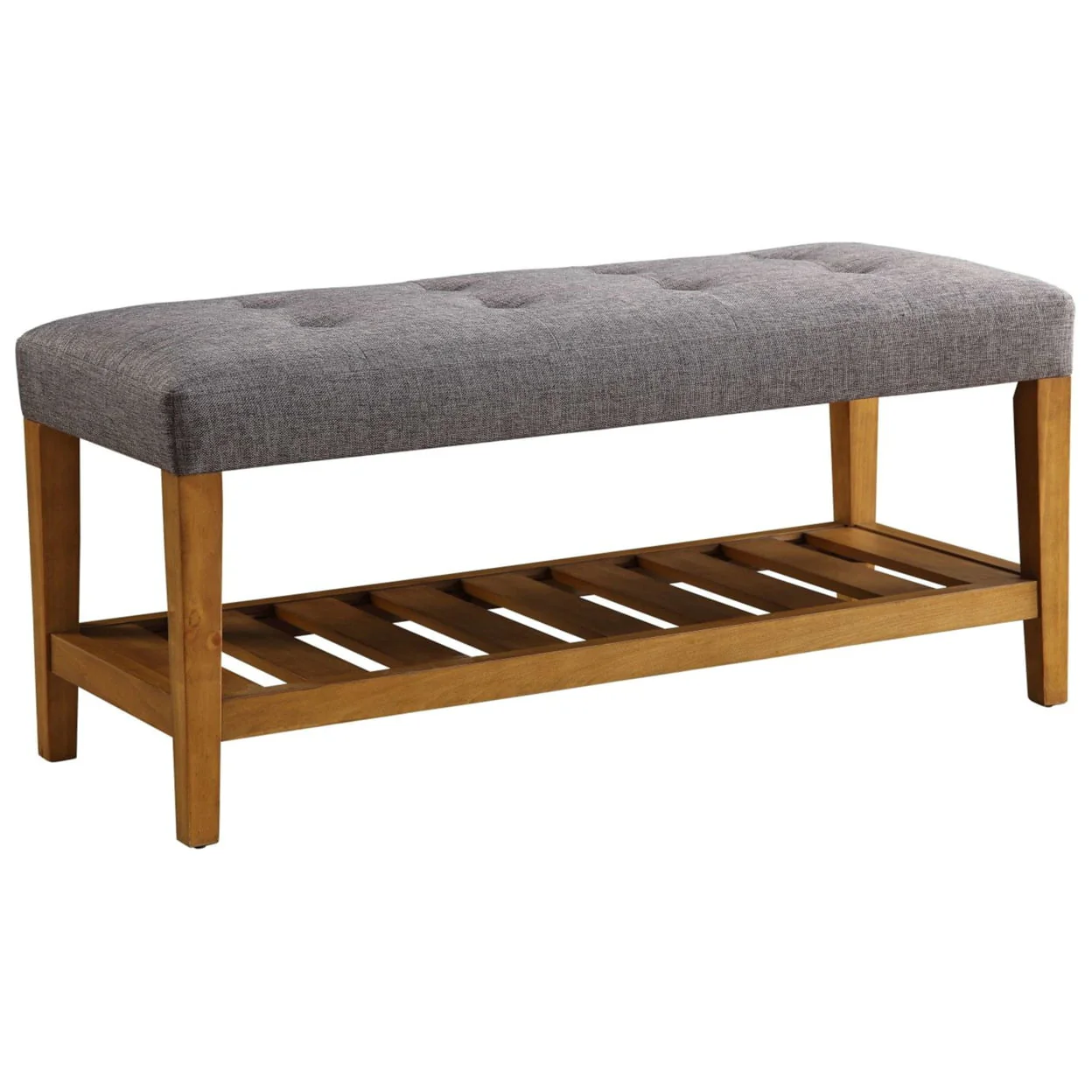 Wooden Bench, Gray  Oak- Saltoro Sherpi(Beige  Oak Brown)