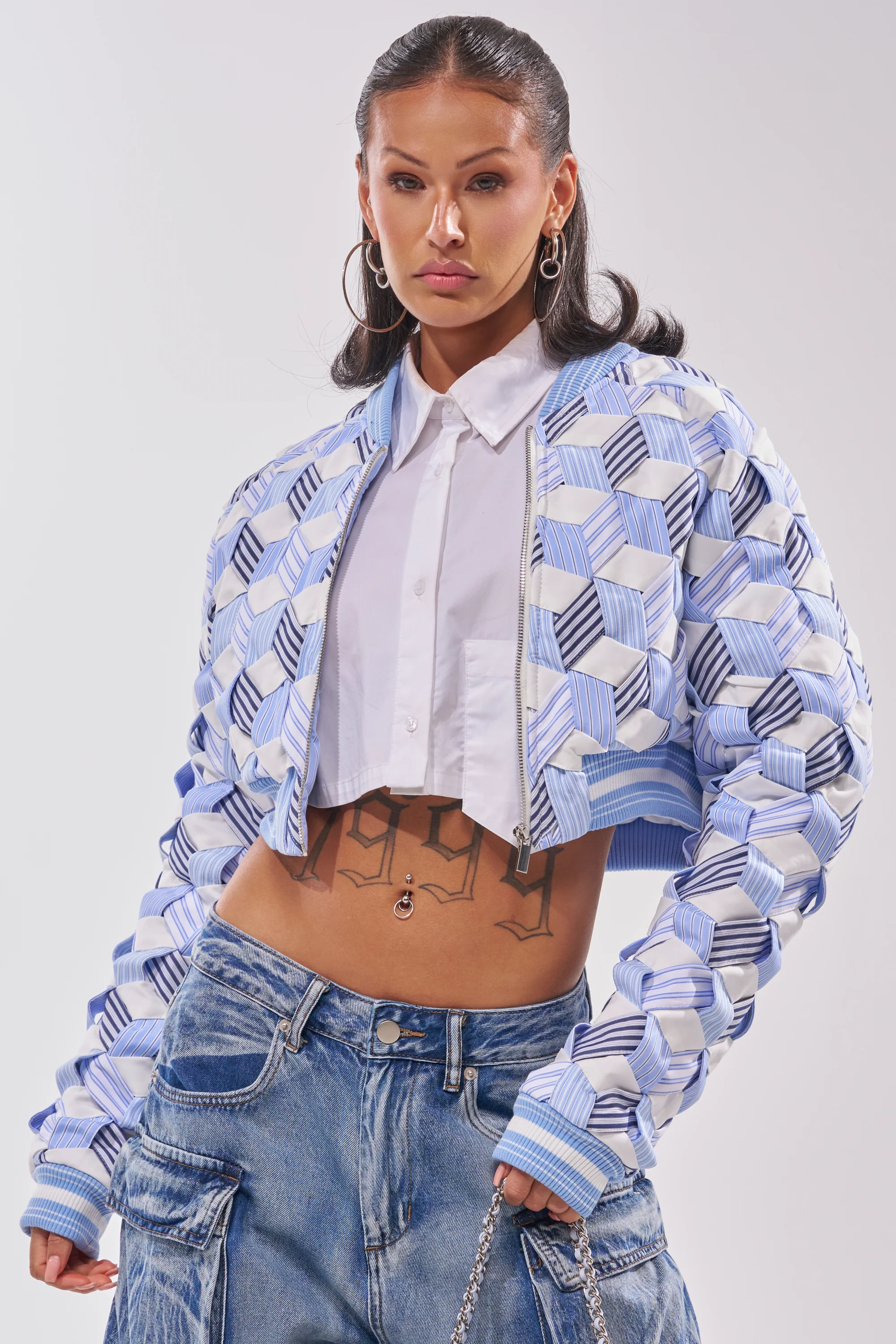 BOP AND WEAVE POPLIN BOMBER - Akira Store
