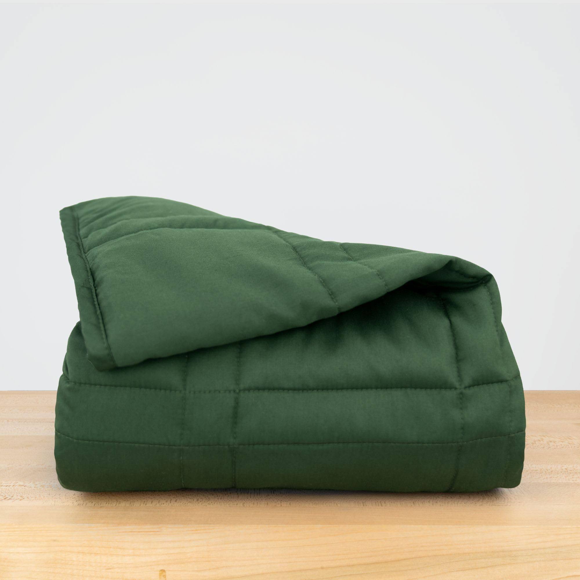 Baloo - Weighted Blanket - 15lb | Full/ Queen | 100% Breathable Cotton, Cool Sleep | Spruce