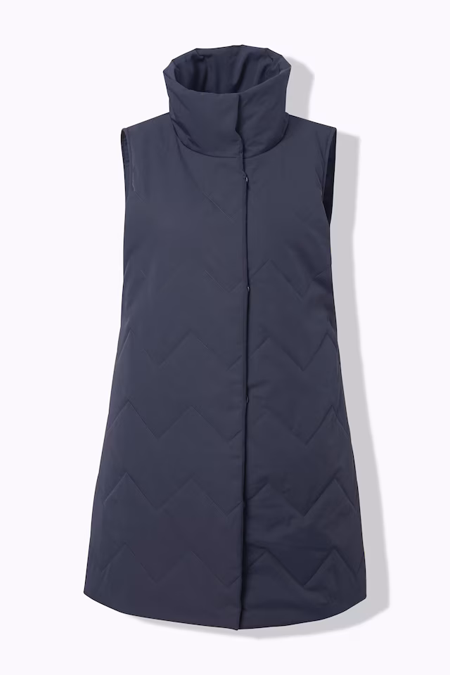 Long Quilted Turtleneck Vest