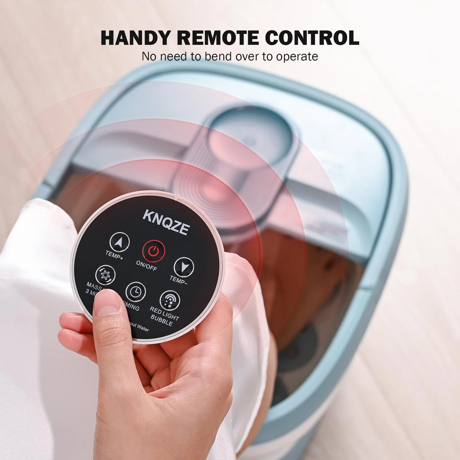KNQZE Collapsible Foot Spa Electric Rotary Foot Massager Bath