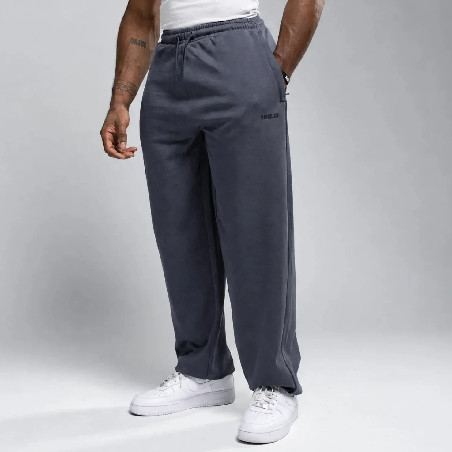 EVOLVE DARK GREY OVERSIZED CUFFED SWEATPANTS