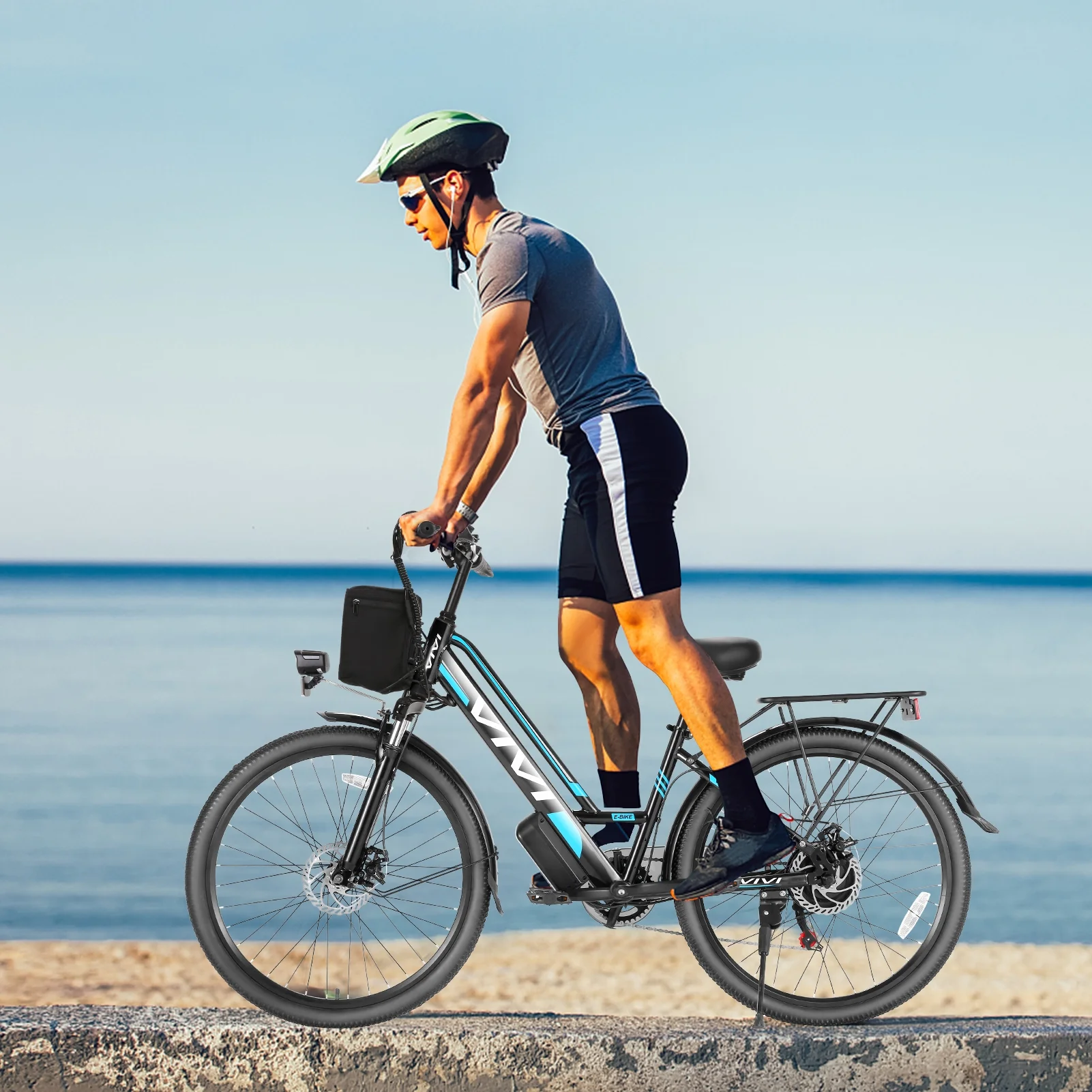 Vivi Electric Bike 26" City Commuter Electric Bike 48V 500W Step - Through Electric Bike 19.8MPH Electric Cruiser Bike Beach Bike with Cruise Control, UL2849 Certified
