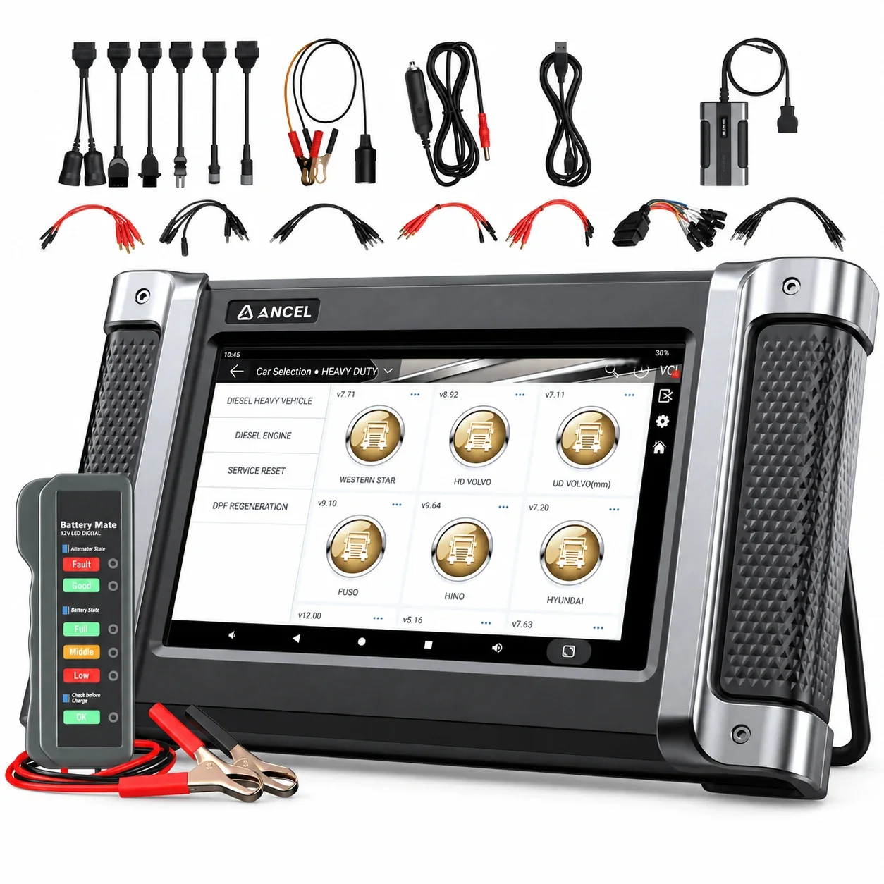 ANCEL HD8000 Professional Heavy Duty Truck Full OBD2 Scanner + BM310 Batter-y Tester Kits