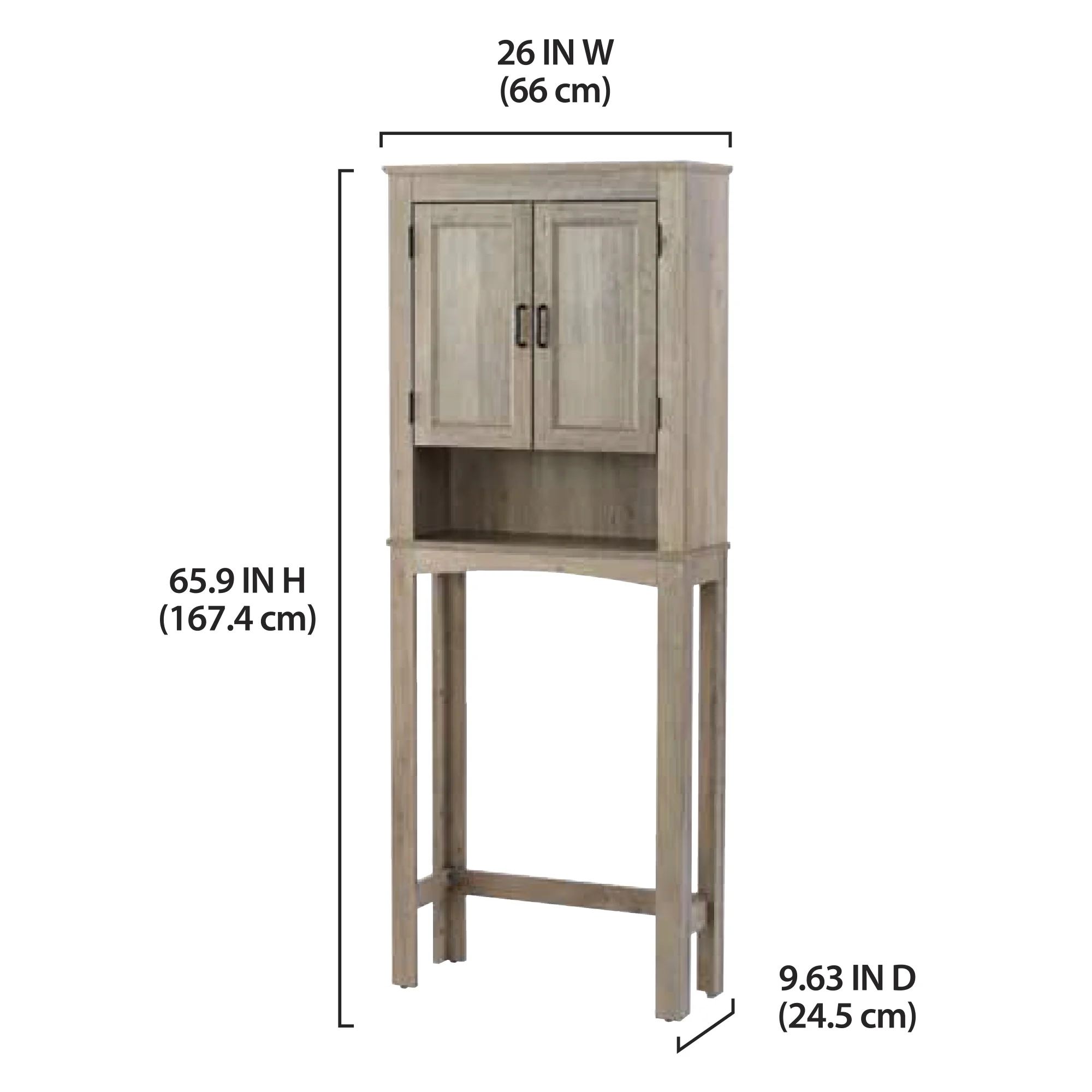 Better Homes & Gardens Gray 26 W over the Toilet Bathroom Space Saver