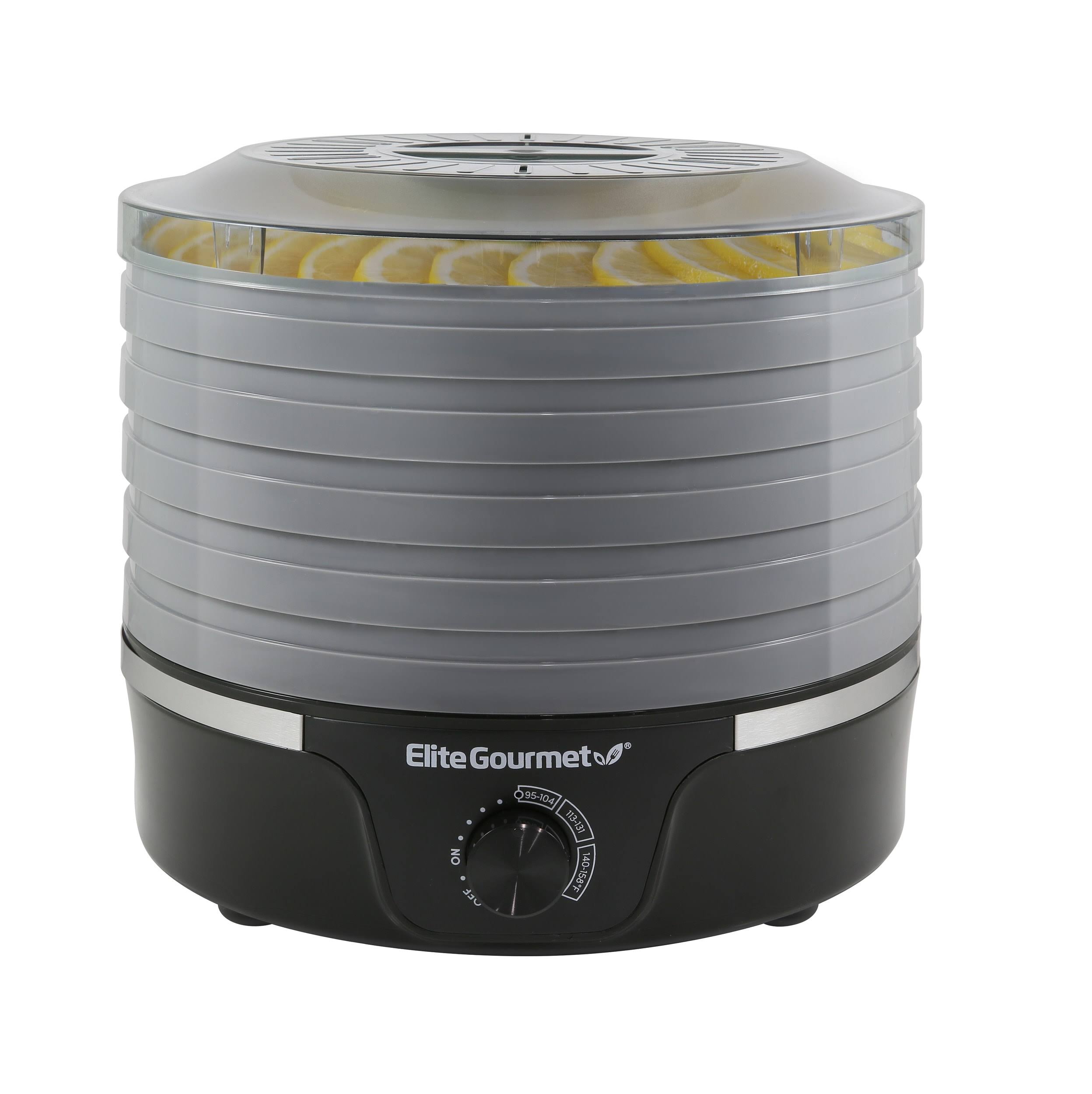 Elite Gourmet Food Dehydrator with Temperature Dial & 5 Trays, Black