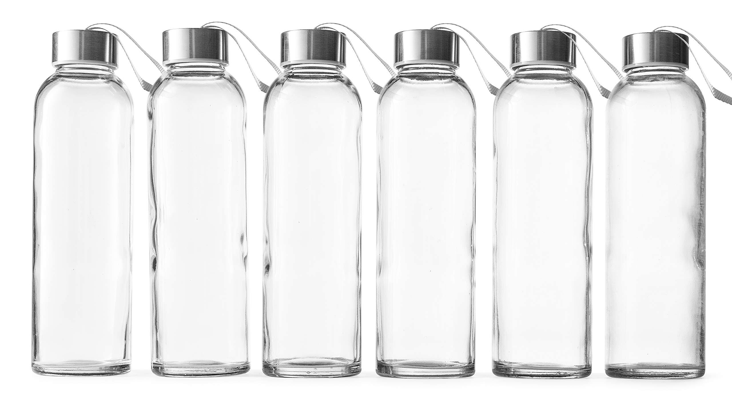 Epica 18-oz. Glass Beverage Bottles, Set of 6 (beverage Glasses + Carrying Loop Caps)