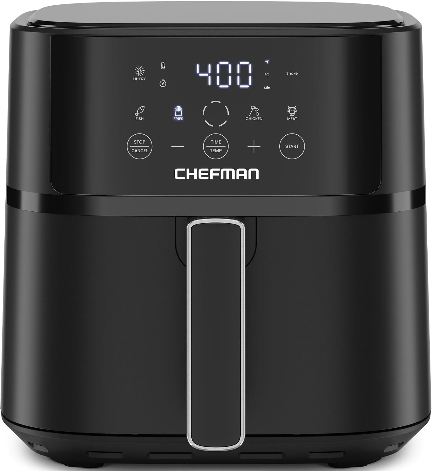 Chefman Air Fryer – 6 QT Compact Airfryer for Quick & Easy Meals in Minutes, Features Hi-Fry Technology for Extra Crispiness, Touchscreen Controls with 4 Presets, Nonstick & Dishwasher Safe Basket - Black