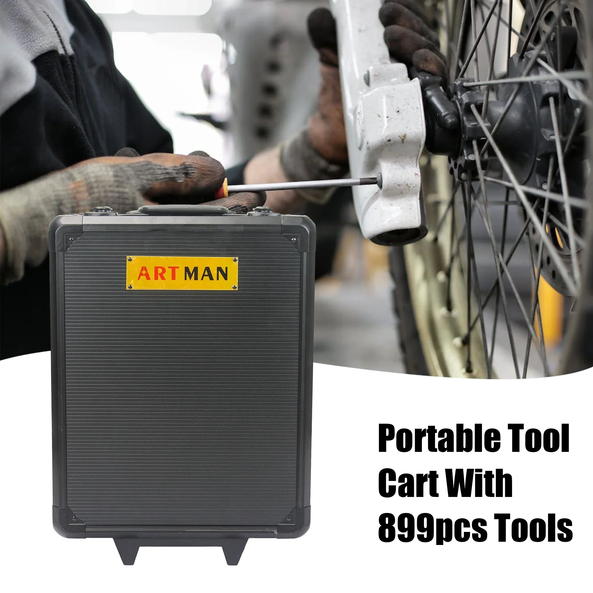 799 Pieces Professional Mechanics Hand Tool Set, Mobile Tool box on Wheels W/Ratchets&Socket, Screwdriver, Tongs, 4-layer Tool Case & Tool Kit, Silver