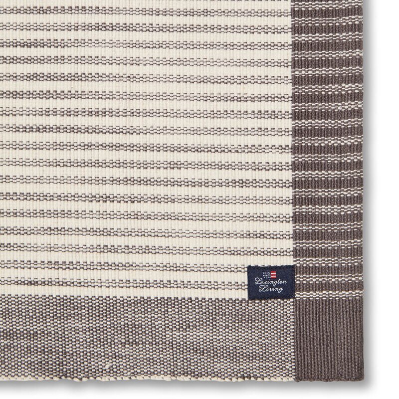 Stripet bordbrikke ribbed 40x50 cm mørkgrå/hvit