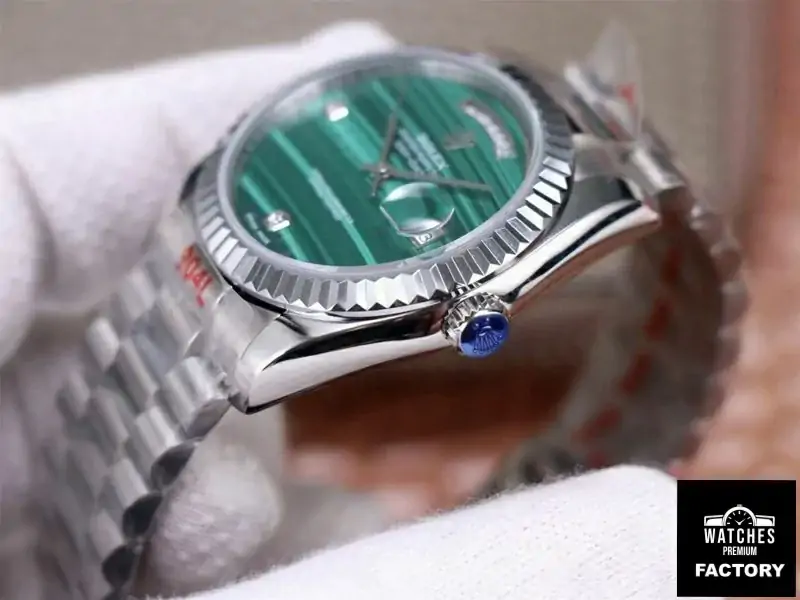Rolex President Day Date 18038 Malachite Green Diamond Dial