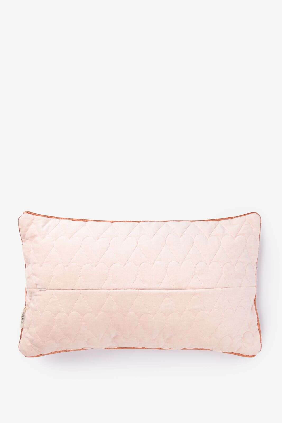 Lichtroze quilted kussen met hartjes