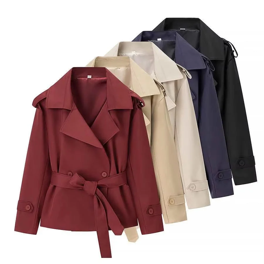 Blazer court ceinturé pour femme