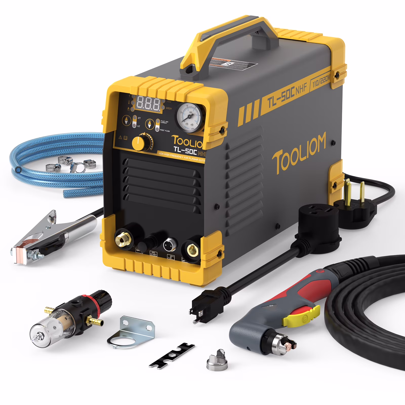 TOOLIOM 50A Non High Frequency Plasma Cutter Non - Touch Pilot ARC 110/220V Dual Voltage Cutting Machine