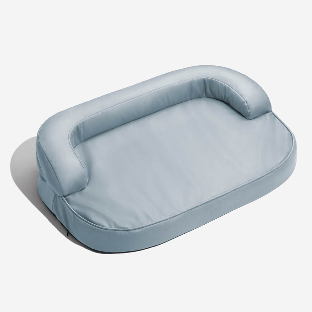 Canapé de luxe en similicuir, lit orthopédique pour chien résistant aux griffures