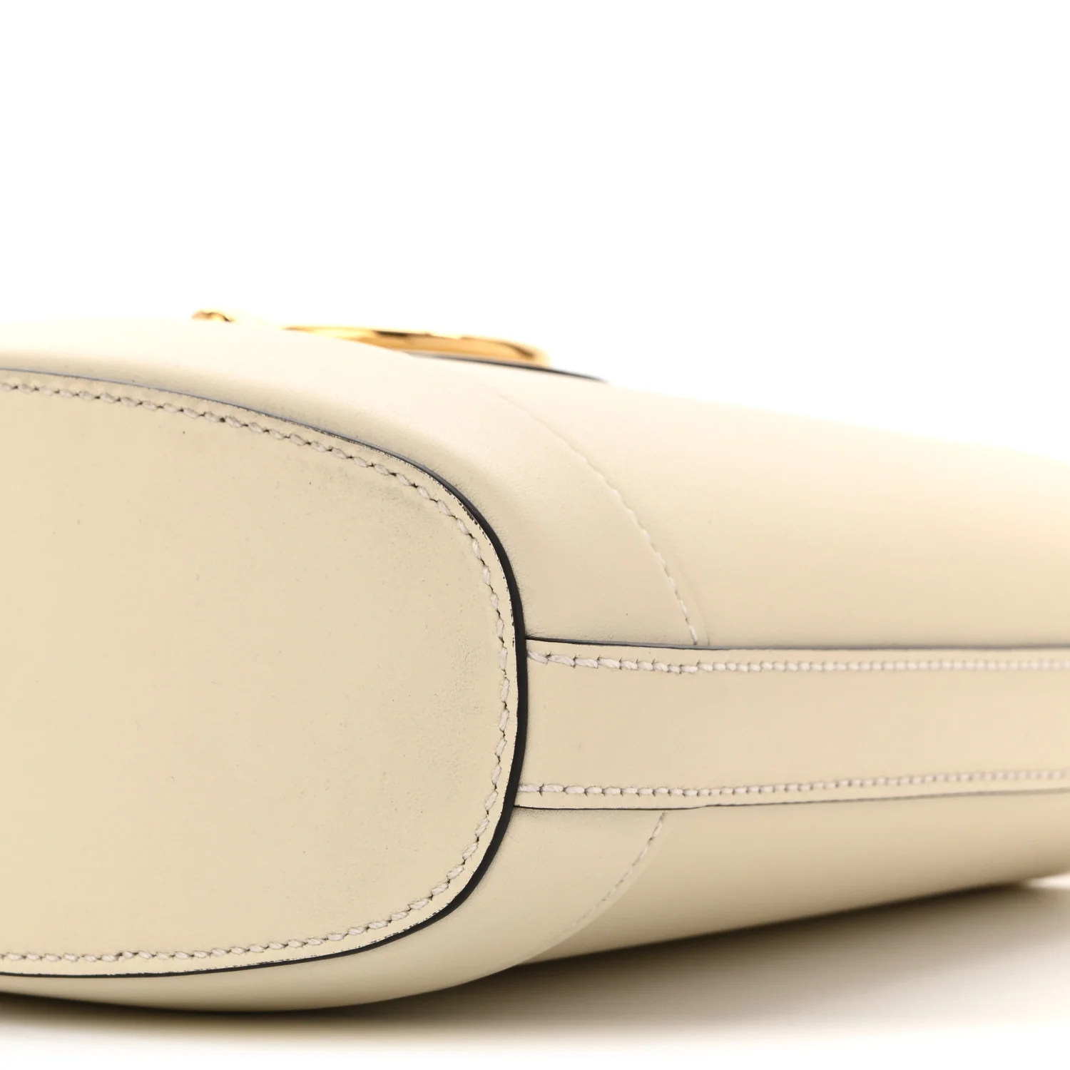 Arabella Calfskin Horsebit 73 Mini Bucket Bag White