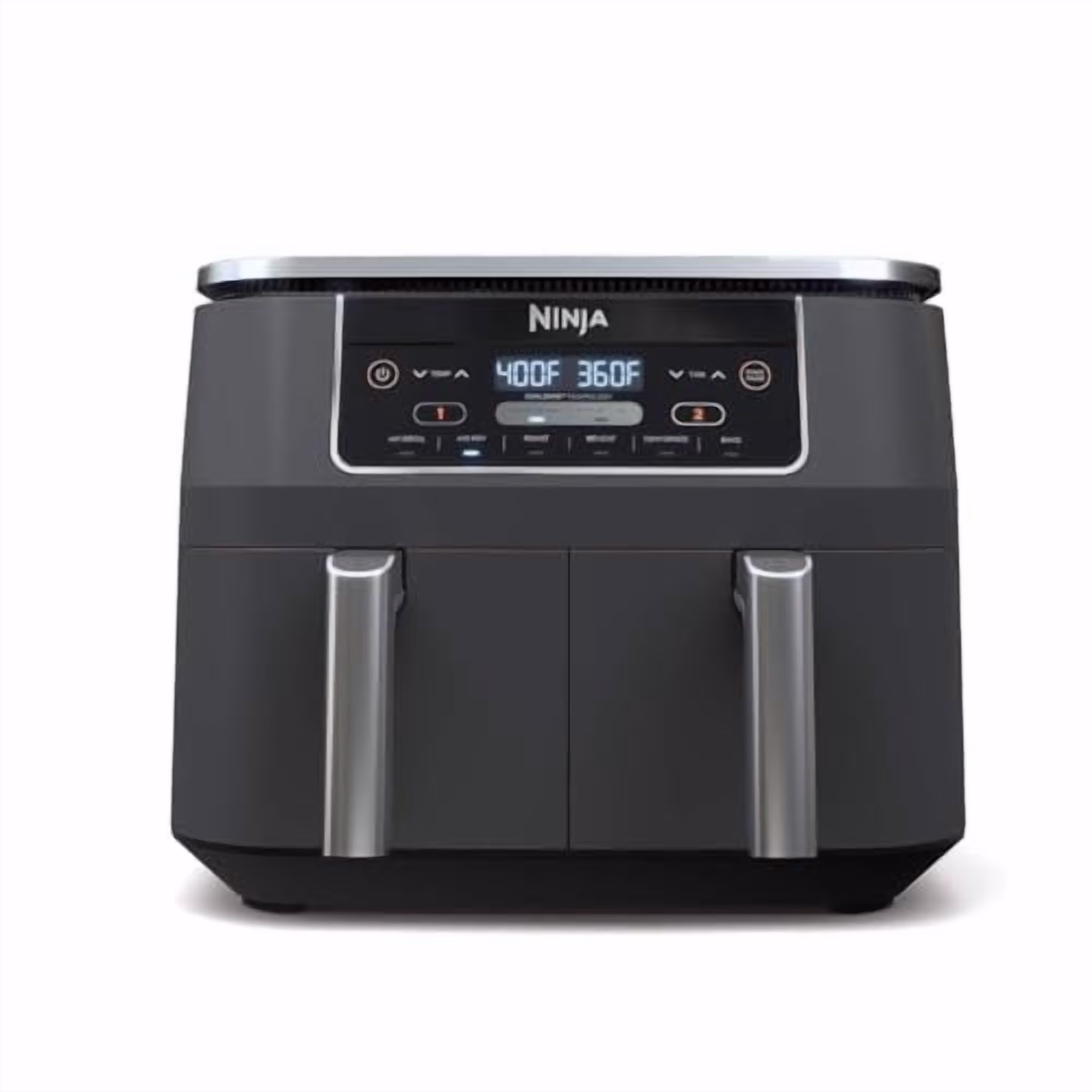 Ninja DZ201 Foodi 8 Quart 6 - in - 1 Dualzone 2 - Basket Air Fryer with 2 Independent Frying Baskets, Match Cook & Smart Finish to Roast, Broil, Dehydrate & More for Quick, Easy Meals, Grey