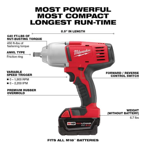 M18 18V Lithium Ion Cordless Combo Kit (8 Tool) with SHOCKWAVE Bit Set (50 Piece) Image 6