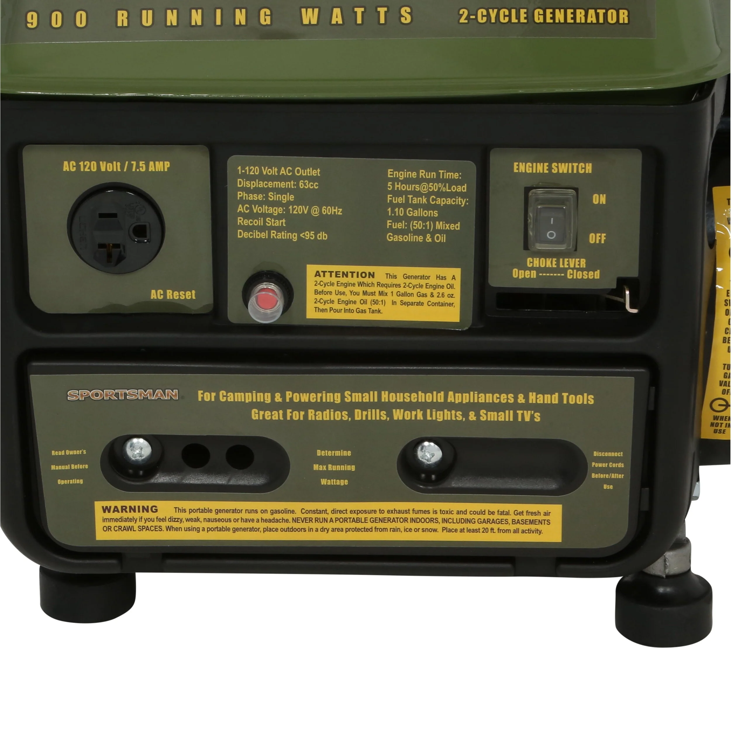 Sportsmans Series 1000 Watt 2 Cycle Generator Image 7