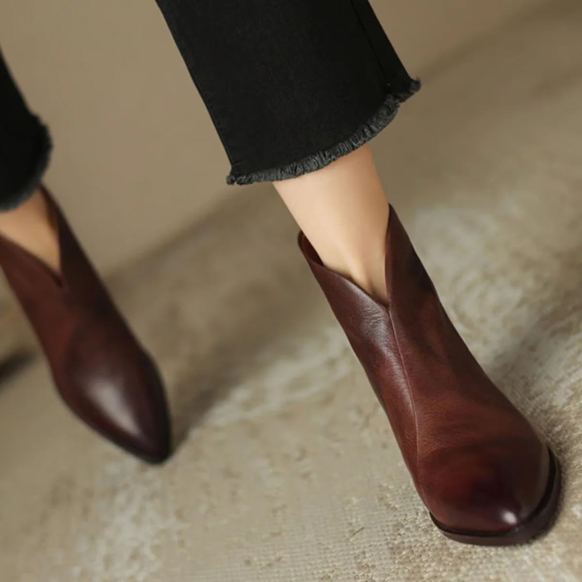 Camille | Les Bottines de Luxe à Talon Bas