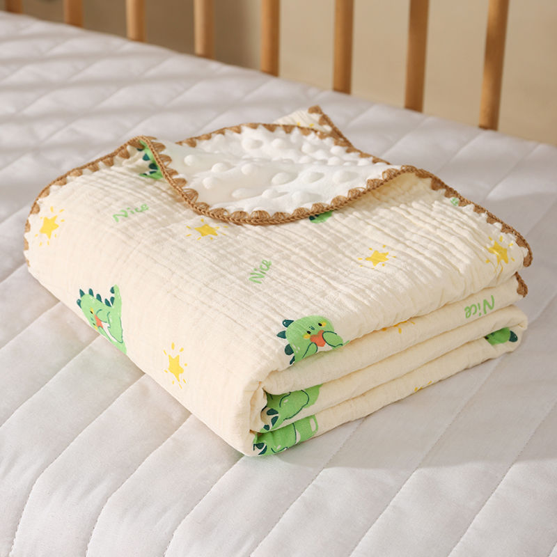 All Season 3D Doudou Fleece Newborn Blanket Double Layer Crinkle Gauze Multi-Use Swaddle Receiving Europe Style 300tc