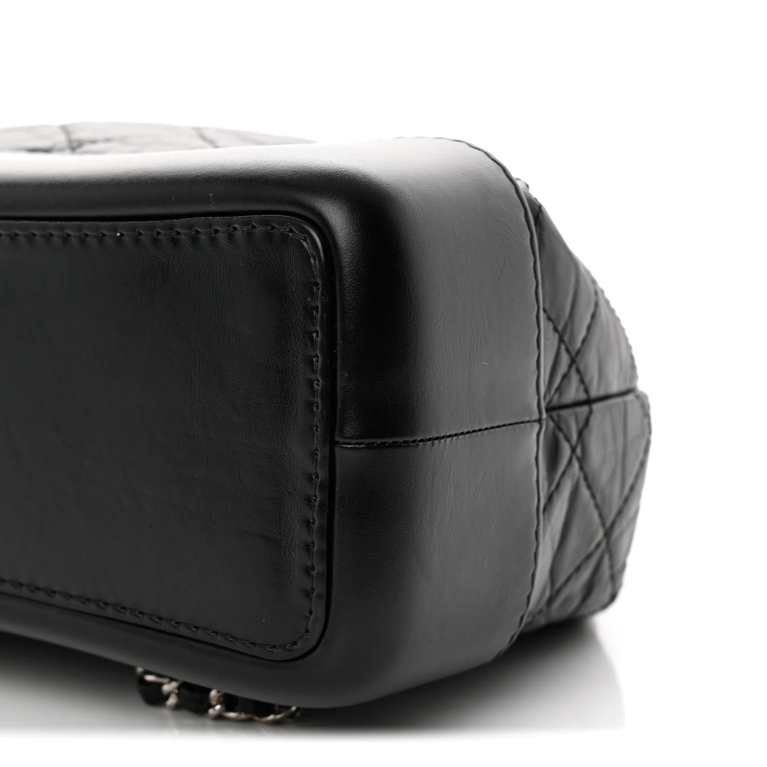Aged Calfskin Quilted Small Gabrielle Backpack Black