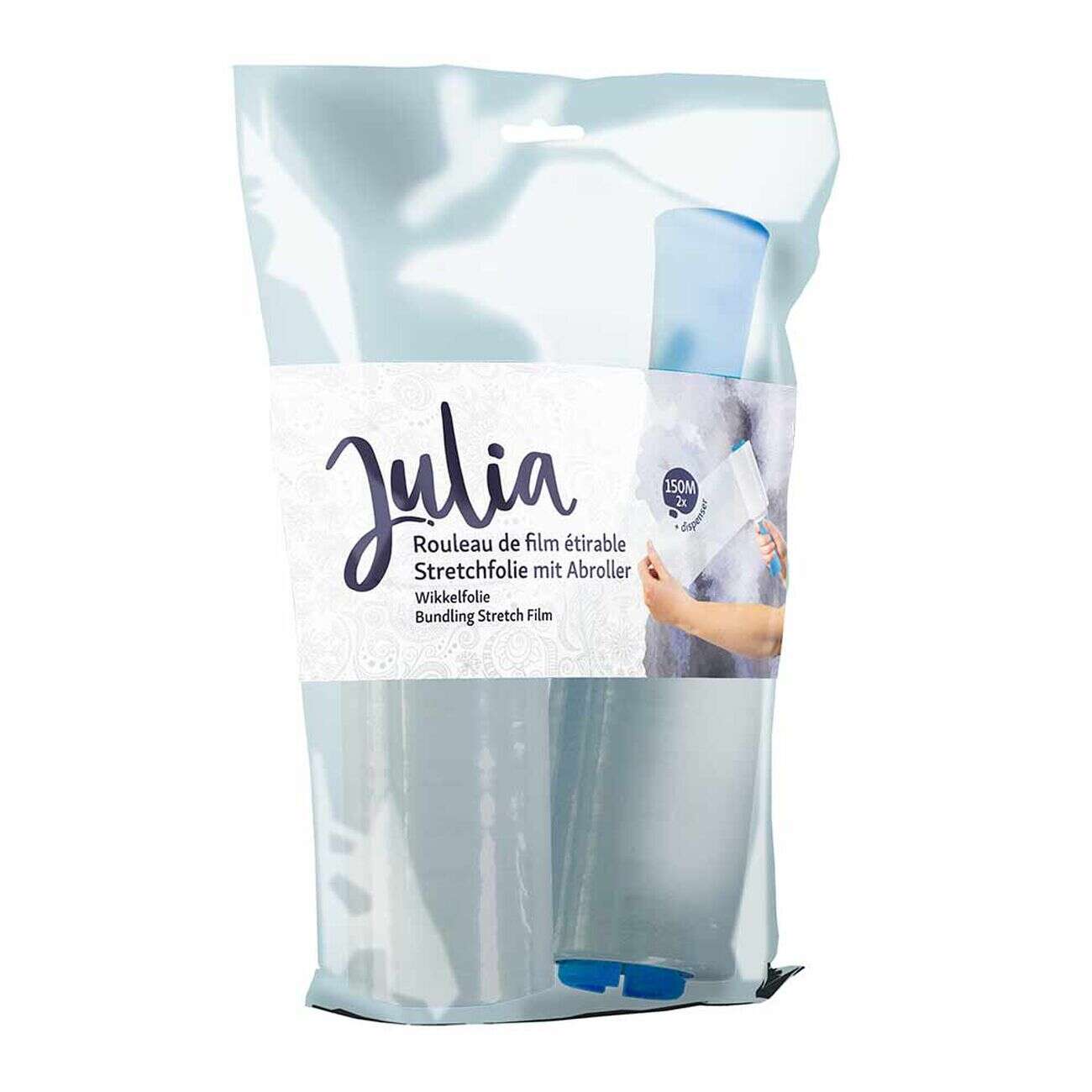 Rouleau film étirable avec manche 150 m x2