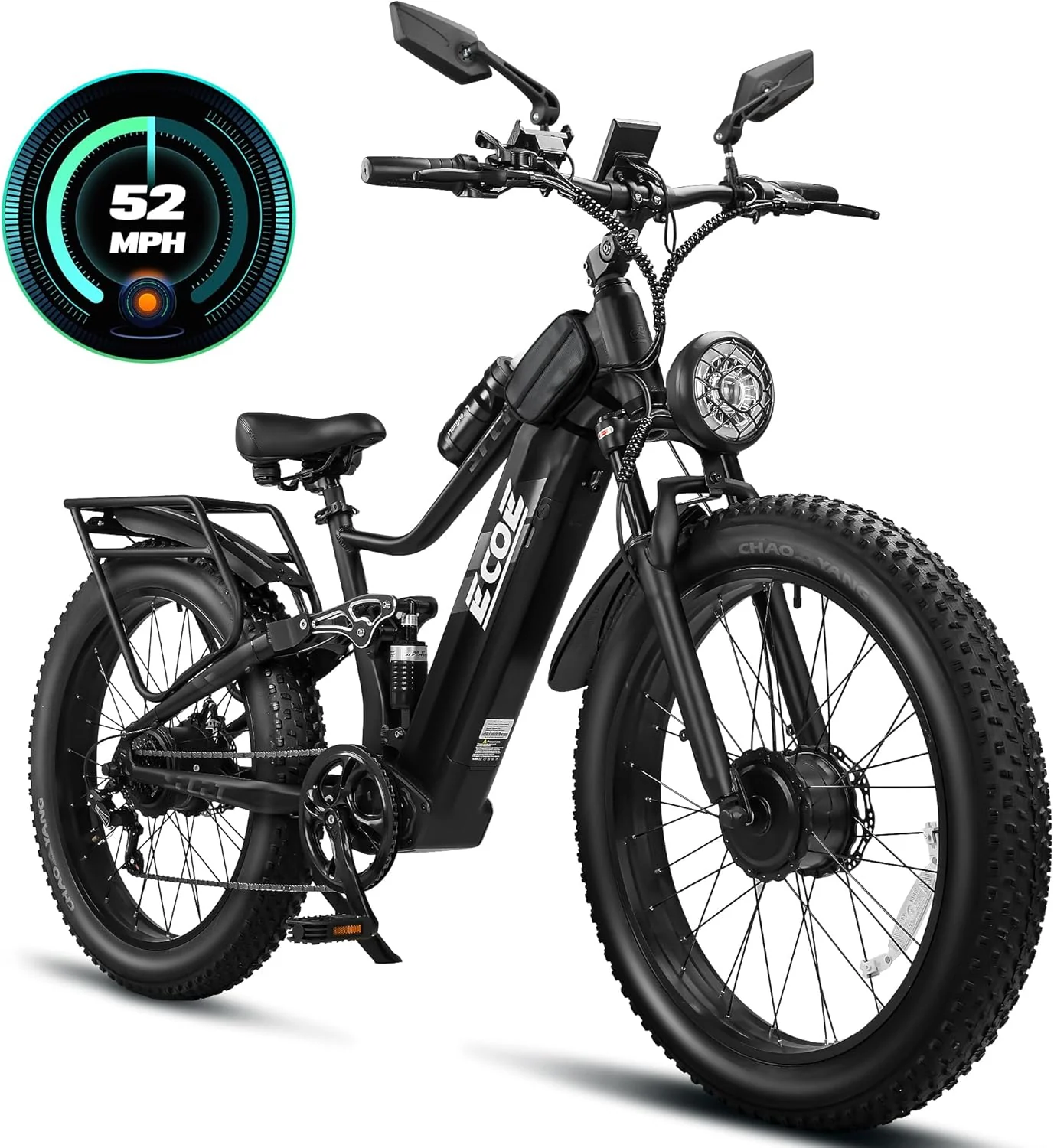 Vélo électrique EcoE à double moteur 6000W/5000W, tout terrain, 84 km/h, 7 vitesses.