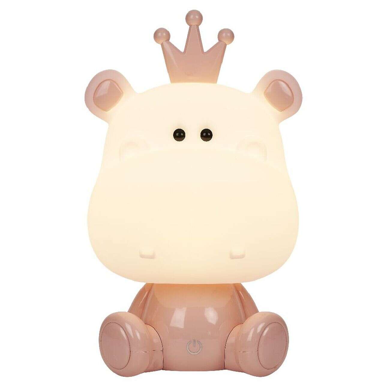 Lampe pour enfant forme hippopotame rose