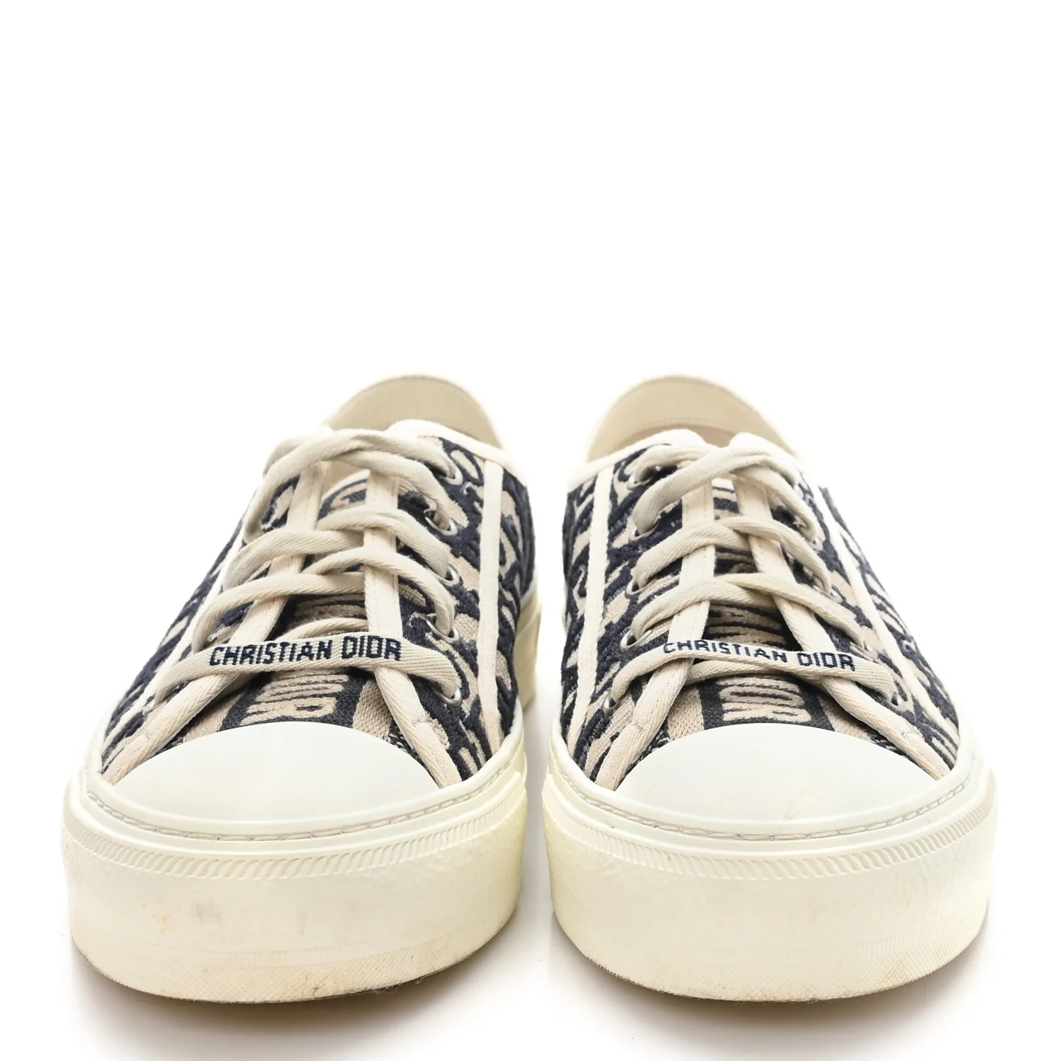 Canvas Oblique Walk'N'Dior Low Top Sneakers 38 Deep Blue