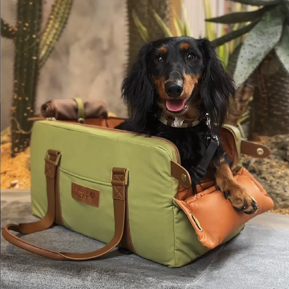Deluxe Faux Leather Safety Center Console Pet Car Seat and Cat & Dog Carrier - Urban Voyager